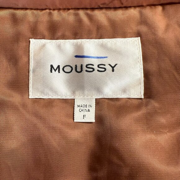 Moussy Puffer Jacket Detachable Hood Insulated Terracotta Free/ One Size - Picture 11 of 15